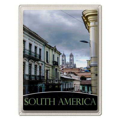 Cartel de chapa de viaje, 30x40cm, arquitectura de la iglesia de América del Sur