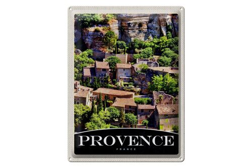 Blechschild Reise 30x40cm Provence Frankreich Natur Gebäude