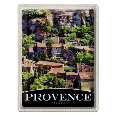 Blechschild Reise 30x40cm Provence Frankreich Natur Gebäude