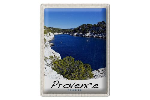 Blechschild Reise 30x40cm Provence Frankreich Meer Gebirge