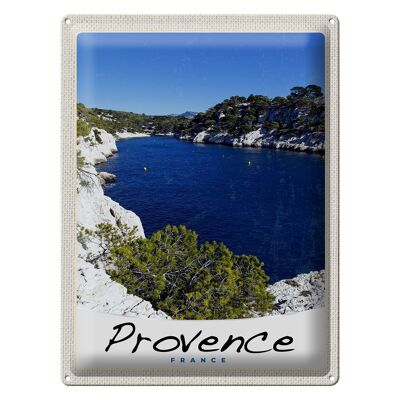 Blechschild Reise 30x40cm Provence Frankreich Meer Gebirge