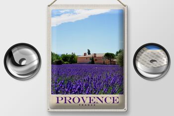 Plaque en tôle voyage 30x40cm Provence France maison nature violet 2