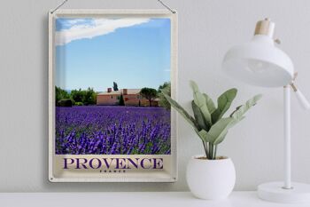 Plaque en tôle voyage 30x40cm Provence France maison nature violet 3