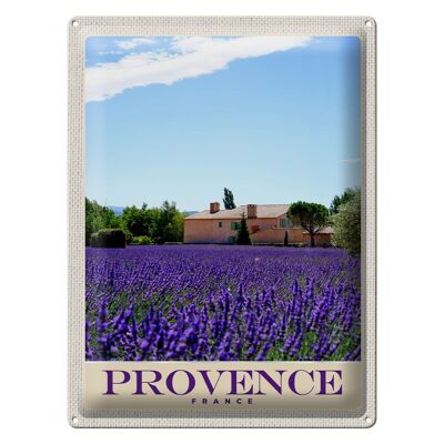 Blechschild Reise 30x40cm Provence Frankreich Natur Haus lila