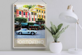 Panneau en étain voyage 30x40cm, Portofino, italie, Riviera, vieille ville 3