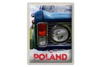 Plaque en étain voyage 30x40cm Pologne Europe voiture vintage années 90 1