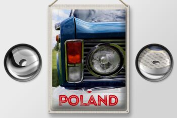 Plaque en étain voyage 30x40cm Pologne Europe voiture vintage années 90 2
