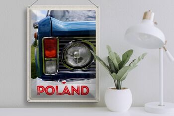 Plaque en étain voyage 30x40cm Pologne Europe voiture vintage années 90 3