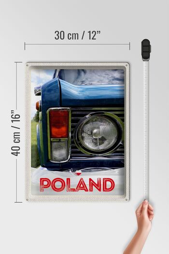 Plaque en étain voyage 30x40cm Pologne Europe voiture vintage années 90 4