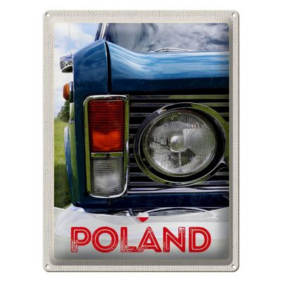 Targa in metallo da viaggio 30x40 cm Polonia Europa Auto d'epoca anni '90