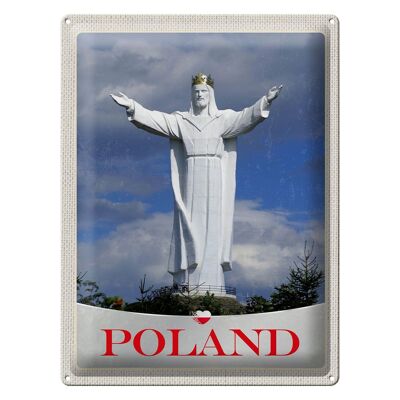 Blechschild Reise 30x40cm Polen Europa weiße Skulptur Urlaub