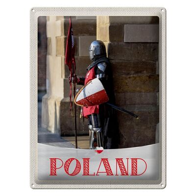 Blechschild Reise 30x40cm Polen Europa Ritter Schwert Flagge