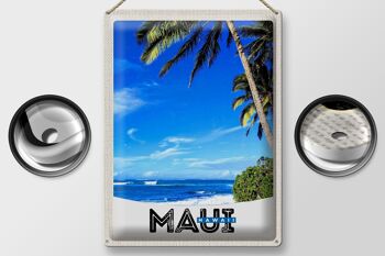 Signe en étain voyage 30x40cm, Maui, île hawaïenne, USA, vacances à la plage 2