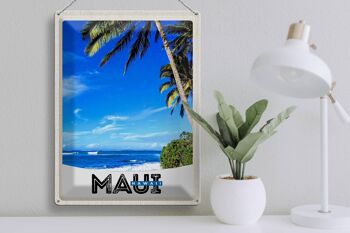 Signe en étain voyage 30x40cm, Maui, île hawaïenne, USA, vacances à la plage 3