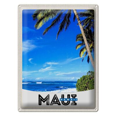 Cartel de chapa de viaje, 30x40cm, Maui, Hawaii, isla, EE. UU., vacaciones en la playa