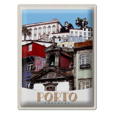 Targa in metallo da viaggio 30x40 cm Porto Portogallo Città Europa Vacanze