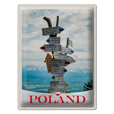 Blechschild Reise 30x40cm Polen Stadt Europaer Berge