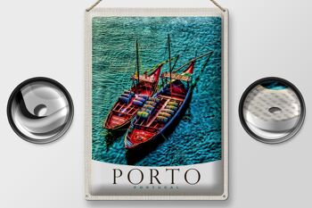 Signe en étain voyage 30x40cm Porto Portugal Europe bateaux mer 2