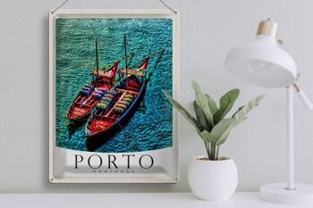 Signe en étain voyage 30x40cm Porto Portugal Europe bateaux mer 3