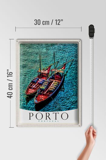 Signe en étain voyage 30x40cm Porto Portugal Europe bateaux mer 4