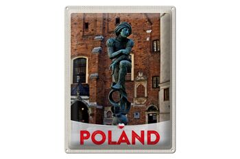 Signe en étain voyage 30x40cm, Pologne, Europe, Sculpture de la vieille ville 1