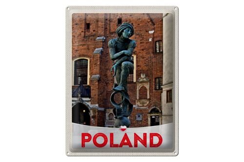 Blechschild Reise 30x40cm Polen Europa Skulptur Altstadt