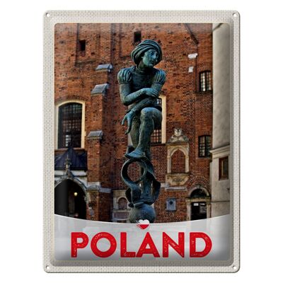 Blechschild Reise 30x40cm Polen Europa Skulptur Altstadt