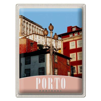Cartel de chapa de viaje, 30x40cm, Oporto, Portugal, Europa, casa de la ciudad