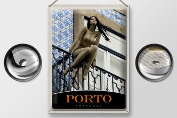 Signe en étain voyage 30x40cm, Sculpture Porto Portugal vacances 2