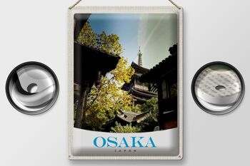 Signe en étain voyage 30x40cm, Osaka, japon, maisons d'asie, ville 2