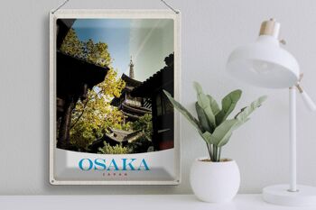 Signe en étain voyage 30x40cm, Osaka, japon, maisons d'asie, ville 3