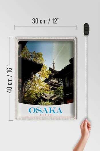 Signe en étain voyage 30x40cm, Osaka, japon, maisons d'asie, ville 4