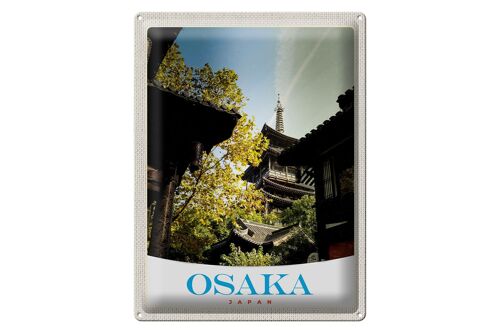 Blechschild Reise 30x40cm Osaka Japan Asien Häuser Stadt