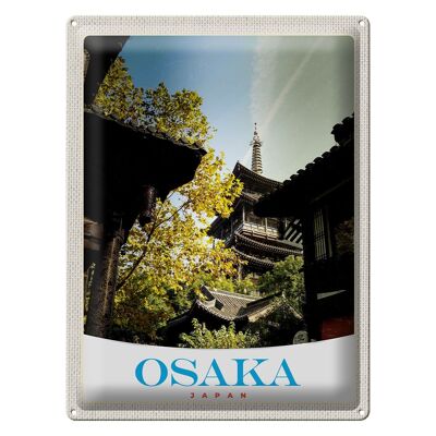 Signe en étain voyage 30x40cm, Osaka, japon, maisons d'asie, ville