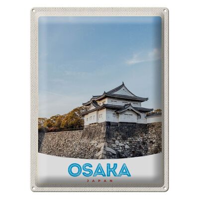 Targa in metallo da viaggio 30x40 cm Osaka Giappone Asia House City