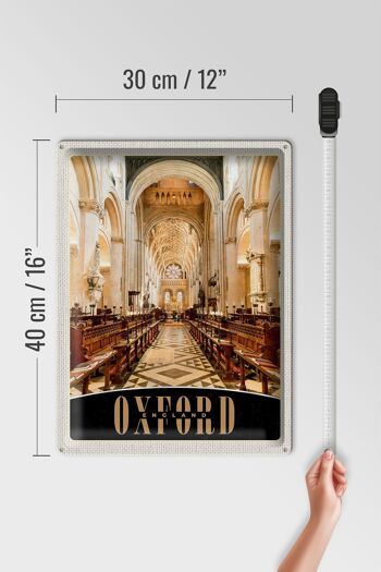 Panneau en étain voyage 30x40cm, Oxford, angleterre, Europe, église à l'intérieur 4