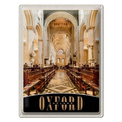 Cartel de chapa de viaje 30x40cm Oxford Inglaterra Europa iglesia en el interior