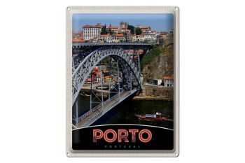Panneau en étain voyage 30x40cm, pont de Porto Portugal Europe 1