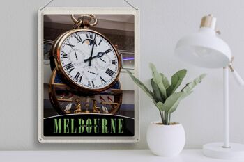 Panneau de voyage en étain, 30x40cm, Melbourne, australie, horloge oiseaux 3