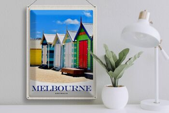 Panneau en étain voyage 30x40cm, maison de plage de Melbourne australie 3