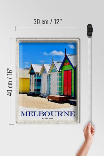 Panneau en étain voyage 30x40cm, maison de plage de Melbourne australie 4