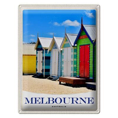 Targa in metallo da viaggio 30x40 cm Melbourne Australia casa sulla spiaggia