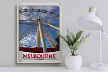 Panneau en étain voyage 30x40cm, grande roue de Melbourne australie 3