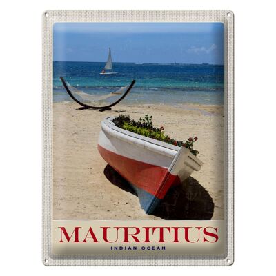 Blechschild Reise 30x40cm Mauritius Indischer Ozean Boot