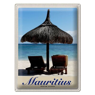 Blechschild Reise 30x40cm Mauritius Indischer Ozean Liege