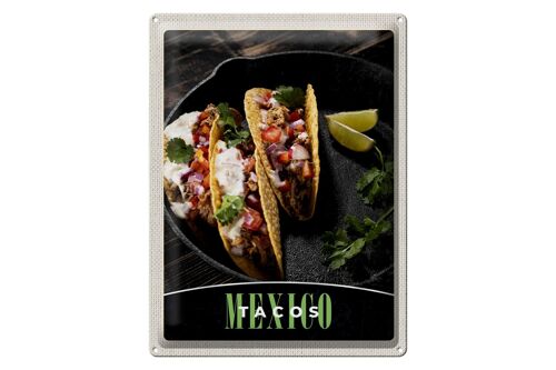 Blechschild Reise 30x40cm Mexiko USA Amerika Tacos Gerichte