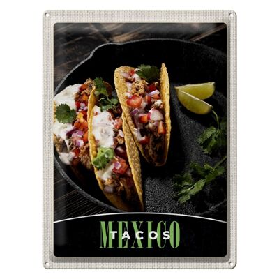 Cartel de chapa de viaje, 30x40cm, México, Estados Unidos, América, platos de tacos