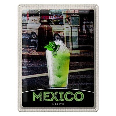Cartel de chapa de viaje 30x40cm México Estados Unidos América Mojito Lima