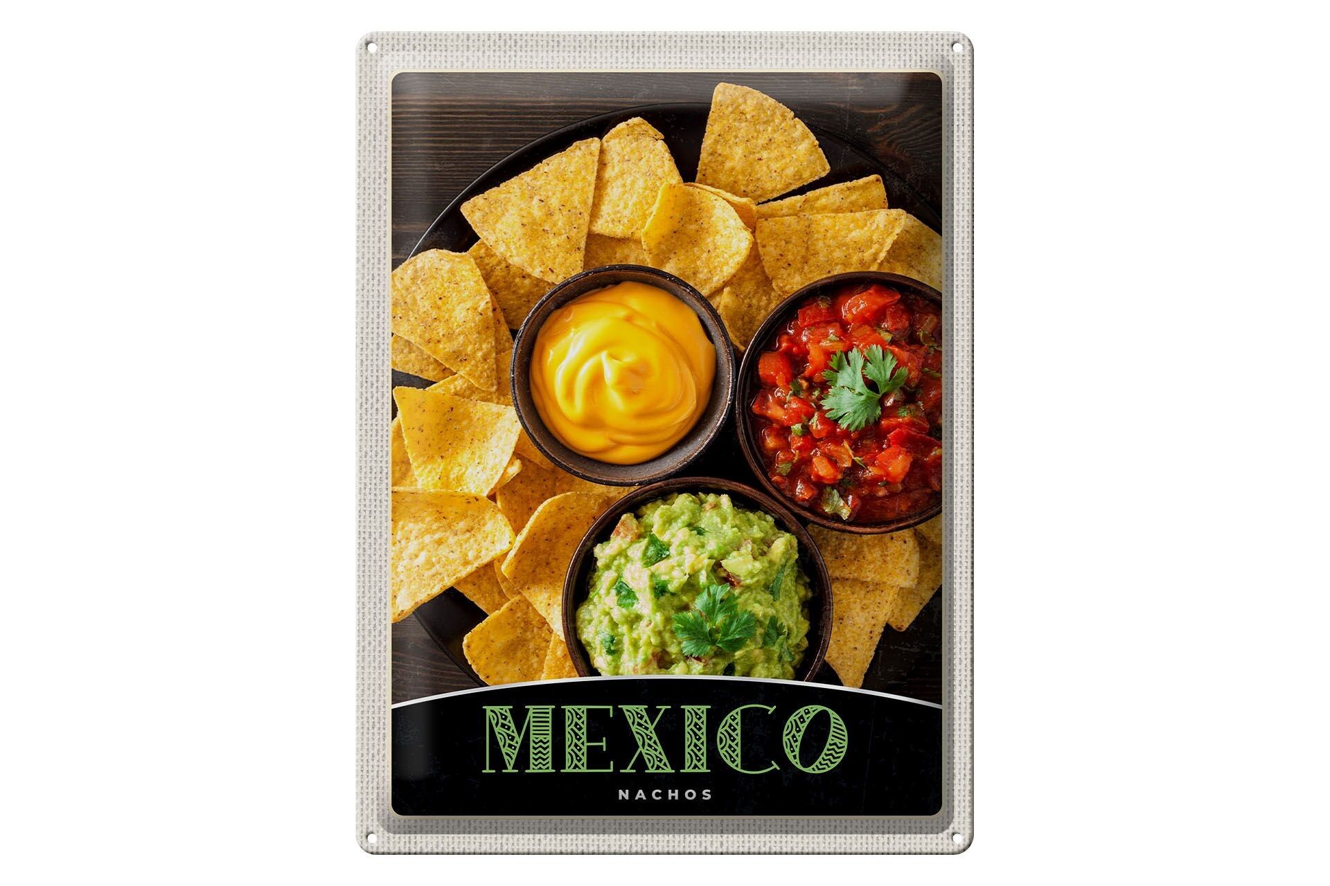 Kaufen Sie Blechschild Reise 30x40cm Mexiko Nachos Käse scharf Gerichte ...