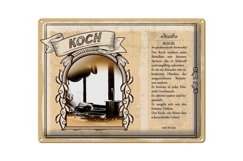 Blechschild Berufe 40x30cm Koch Speisen Geschmack Hygiene